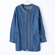 【SALE】[Noa-ge]前ファスナーデニムJK　ネイビー