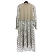 【SALE】[Noa-ge]無地ニット×プリントOP<127-5509-6578>