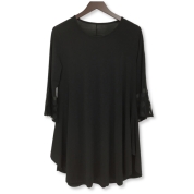 【SALE】[Noa-ge]無地×ドット柄チュニック<127-5201-9497>ブラック　