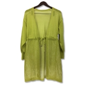 【SALE】[Noa-ge]透かし編みロングニットカーディガン<121-5398-8090>イエロー　