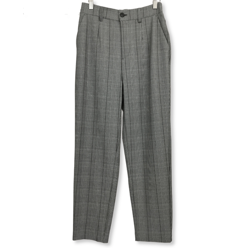 [Noa-ge]グレンチェックパンツ<121-4599-7457>ブラック