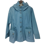 【SALE】[Noa-ge]グログラン別布使いコート<121-4282-2187>ブルー　