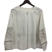 【SALE】[Noa-ge]レース使いジャケット<121-5214-1216>アイボリー　LL