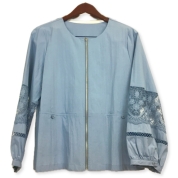 【SALE】[Noa-ge]レース使いジャケット<121-5214-1216>ブルー　LL