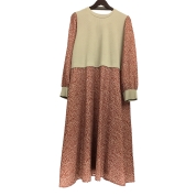 【SALE】[Noa-ge]葉柄切替デザインOP<127-5501-6562>ベージュ　LL