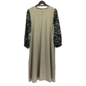 【SALE】[Noa-ge]ペイント柄切替デザインOP<127-5201-9430>ベージュ　LL