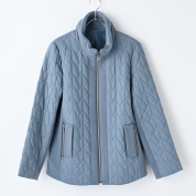 【京王エコ活セレクション】[Noa-ge]別布使い中綿キルトコート　ブルー