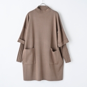 【京王エコ活セレクション】[Noa-ge]袖リブニットCN　ベージュ