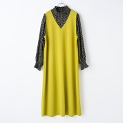 【京王エコ活セレクション】[Noa-ge]プリントシャーリングOP　イエロー