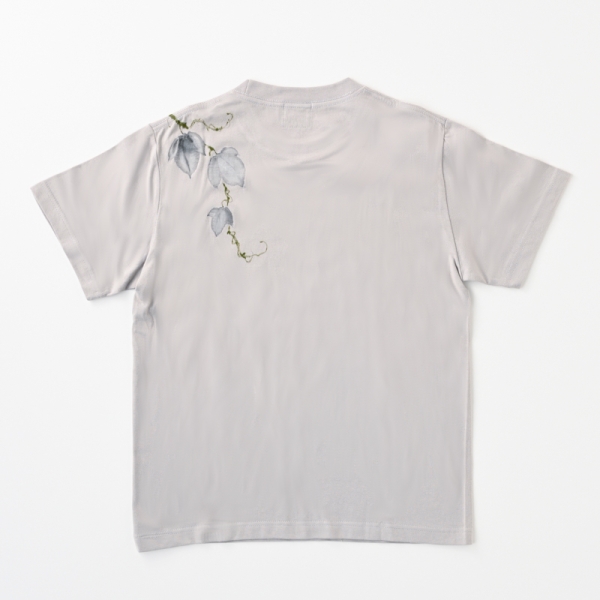 京都 手描き友禅 碧]レディース 朝顔 Tシャツ ライトグレー - 京王