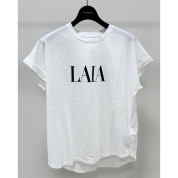 [MICA＆DEAL/マイカ＆ディール]"LAIA"ロゴヘムラウンドT-shirt 　ホワイト(0126209101)　