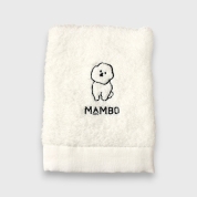 [CLASKA]MAMBO 刺繍 フェイスタオル　ホワイト　