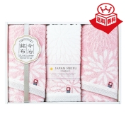 ［JAPAN  MEIFU  imabari  花衣（はなごろも）］フェイスタオルセット　P(HG-3000) 15-6