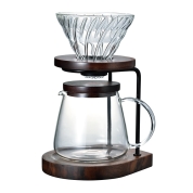 ［ハリオ］ドリップスタンドセット ウォールナット〈WDS-1006-WN〉 08-5