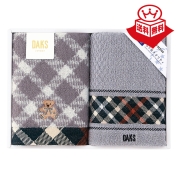 ［ダックス］ブラックハウスチェックベア  フェイスタオルセット〈55-3079250〉 10-5