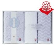 ［今治輪奈織紋様  あられ&つなぎ］タオルセット〈AT-2500〉 14-1