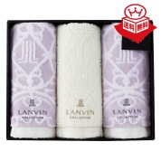 ［ランバン］フェイスタオルセット　グレー〈LV-5000〉 14-6