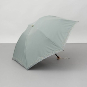 [ビューランス]刺繍縁オーガンジー晴雨兼用(折り畳み・ミニ傘) 1BH 27746　41（ミントグリーン）