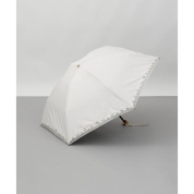 [ビューランス]刺繍縁オーガンジー晴雨兼用(折り畳み・ミニ傘) 1BH 27746　80（クリーム）
