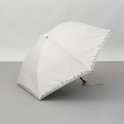 [ビューランス]刺繍縁オーガンジー晴雨兼用(折り畳み・ミニ傘) 1BH 27746　80（クリーム）