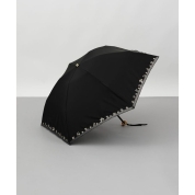 [ビューランス]刺繍縁オーガンジー晴雨兼用(折り畳み・ミニ傘) 1BH 27746　98（ブラック）