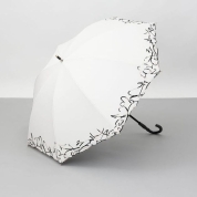 [ビューランス]刺繍晴雨兼用パラソル(1段スライドショート) 1BH 23045　80（クリーム）