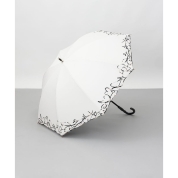 【パスポート優待15％OFF】[ビューランス]刺繍晴雨兼用パラソル(1段スライドショート) 1BH 23045　80（クリーム）