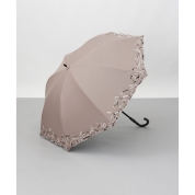 [ビューランス]刺繍晴雨兼用パラソル(1段スライドショート) 1BH 23045　83（ベージュ）