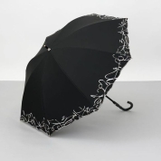 [ビューランス]刺繍晴雨兼用パラソル(1段スライドショート) 1BH 23045　98（ブラック）