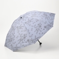 [フワクール]晴雨兼用パラソル フローラルプリント　グレー