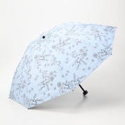 【パスポート優待15％OFF】[フワクール]晴雨兼用パラソル フローラルプリント　サックス