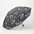 [フワクール]晴雨兼用パラソル フローラルプリント　ブラック