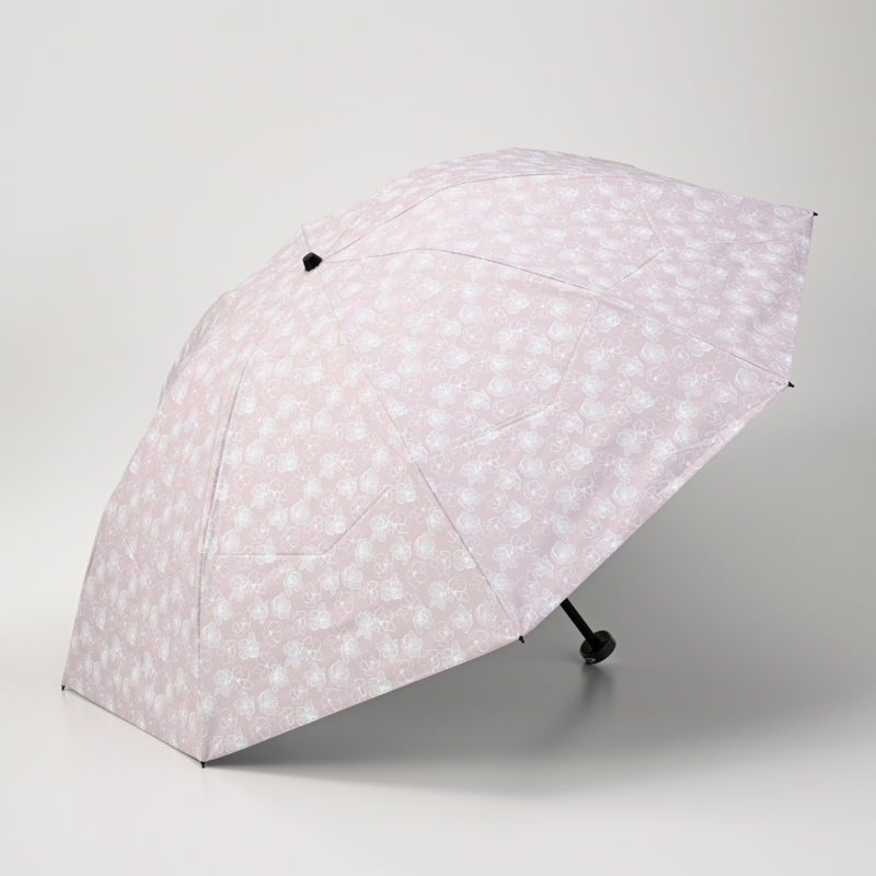晴雨兼用パラソルリトルフラワープリントピンク