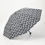 【パスポート優待15％OFF】[フワクール]晴雨兼用パラソル リトルフラワープリント　ブラック