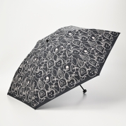 【パスポート優待15％OFF】[フワクール]晴雨兼用パラソル フルーツプリント　ブラック
