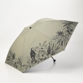 [フワクール]晴雨兼用パラソル トロピカルプリント　カーキ