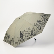 【パスポート優待15％OFF】[フワクール]晴雨兼用パラソル トロピカルプリント　カーキ