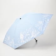 【パスポート優待15％OFF】[フワクール]晴雨兼用パラソル トロピカルプリント　サックス