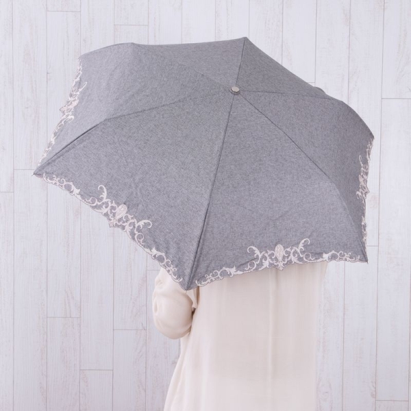 シノワズリーモダン京都]ジュエル刺繍コンパクトミニ折りたたみ晴雨