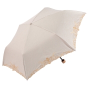 [シノワズリーモダン京都]ジュエル刺繍コンパクトミニ折りたたみ晴雨兼用日傘　シトリン