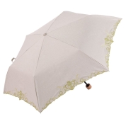 [シノワズリーモダン京都]ジュエル刺繍コンパクトミニ折りたたみ晴雨兼用日傘　ペリドット