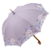 [シノワズリーモダン京都]紫陽花オーガンジー刺繍晴雨兼用長日傘　ラベンダー
