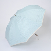 [フルラ]カチオンジャカード×パールリボン　ショート傘　ライトブルー