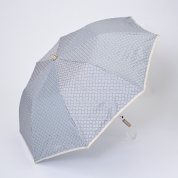 [フルラ]カチオンジャカード×パールリボン　楽折傘　グレー