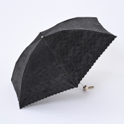 [ランバンコレクション]フワクールジャカード　スカラ刺繍レース　ミニ傘　ブラック