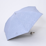 [ランバンコレクション]フワクールジャカード　スカラ刺繍レース　ミニ傘　ライトブルー