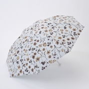 [フワクール]フワクールホワイト　捺染ボタニカル柄　ミニ傘　グレー