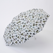 [フワクール]フワクールホワイト　捺染ボタニカル柄　ミニ傘　ライトグリーン