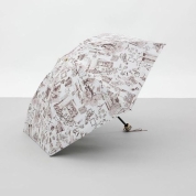 [ビューランス]プリント夢が棲む場所　晴雨兼用傘（折りたたみ傘）　71（グレイッシュピンク）