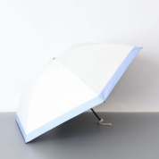 【パスポート優待15％OFF】[AURORA（オーロラ）]サマーシールド　バイカラー晴雨兼用傘（折りたたみ傘）　33(オフホワイト×サックス)